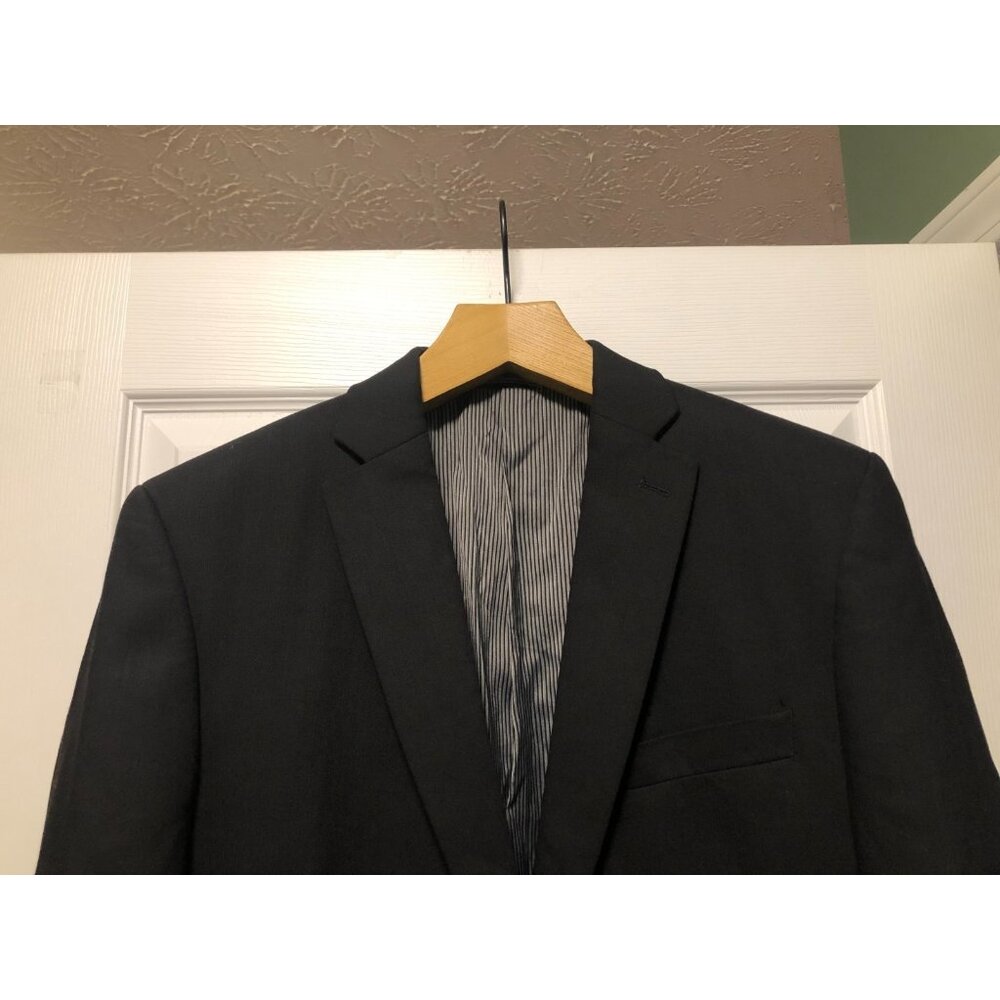 calvin klein men's black 97%wool sport coat jacket blazer size: 42L